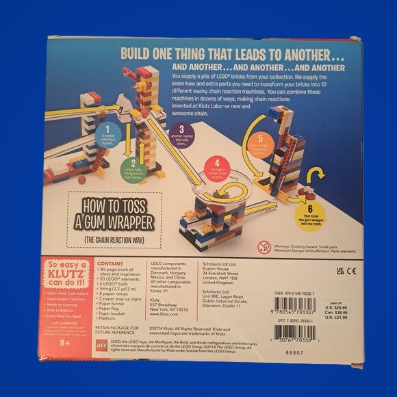 Klutz Lego Chain Reactions Science & Building Paperback Book Kit - Picture 2 of 5